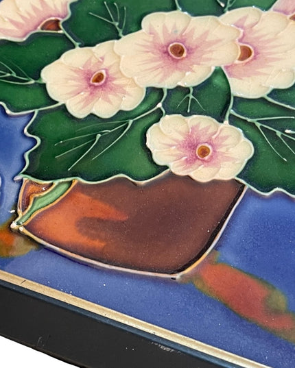 Flowers Glass large tile picture ceramic framed