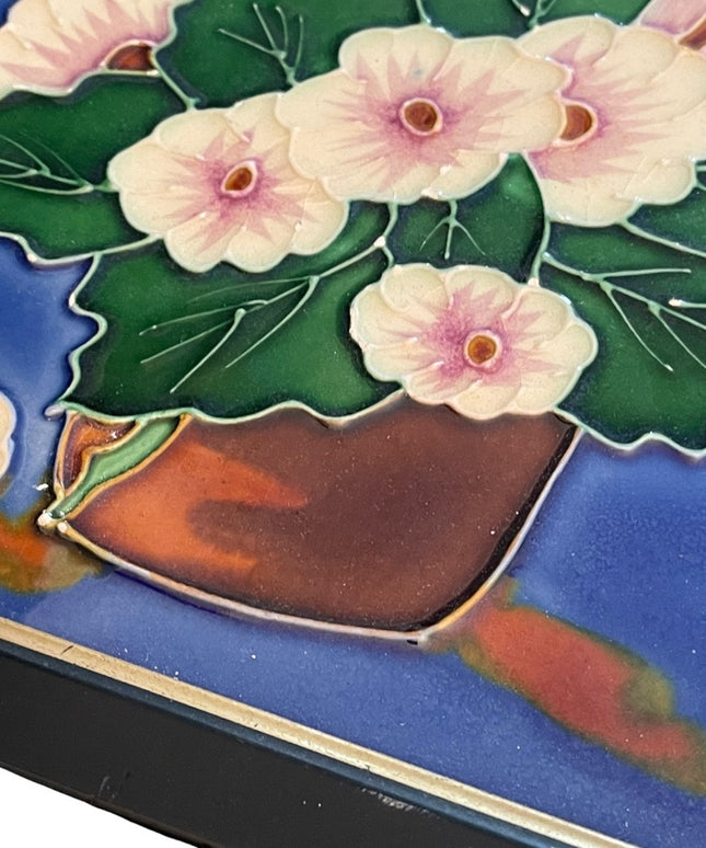 Flowers Glass large tile picture ceramic framed