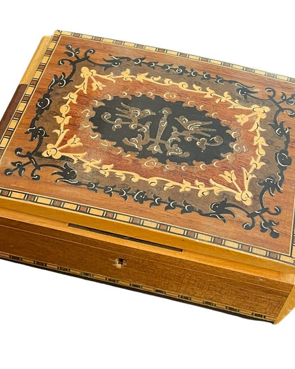 Vintage Sorrento ware Inlaid Wood Jewellery Music Box