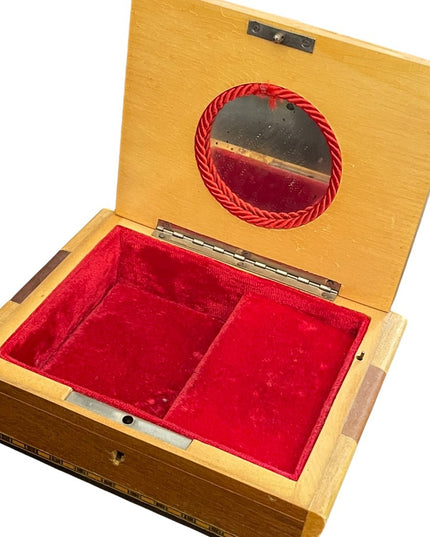 Vintage Sorrento ware Inlaid Wood Jewellery Music Box