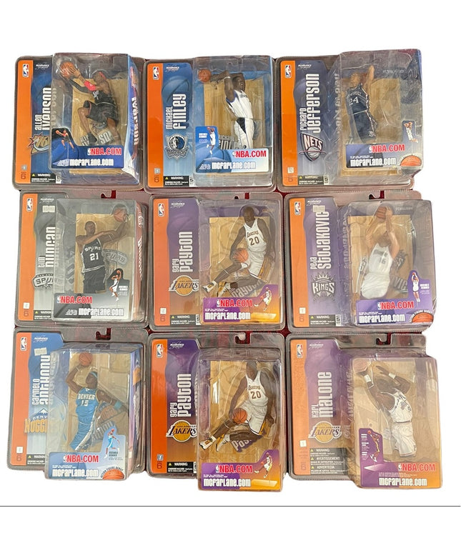 LOT of 9 Series 6 Mcfarlane collectible Figurines Basketball Raptors players New