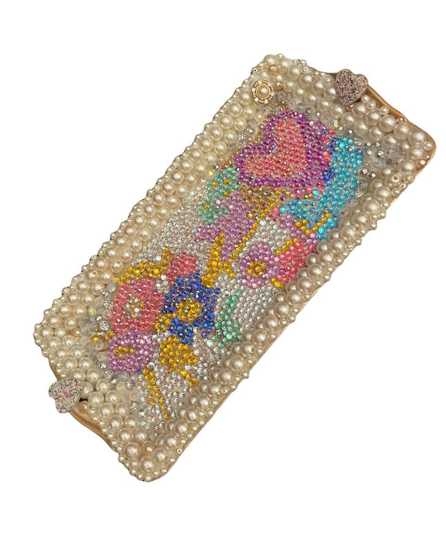 Ceramic Bedazzled embellished Artisan Dresser table tray crystals pearl handmade