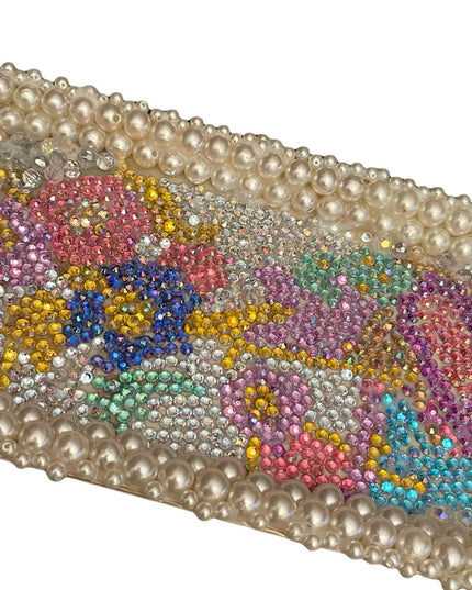 Ceramic Bedazzled embellished Artisan Dresser table tray crystals pearl handmade