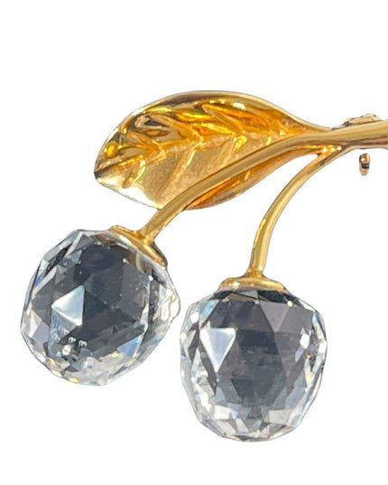 Swarovski Authentic (swan) crystal cherries retired brooch