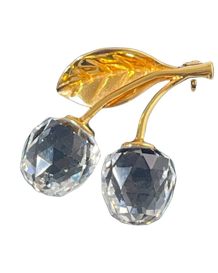 Swarovski Authentic (swan) crystal cherries retired brooch