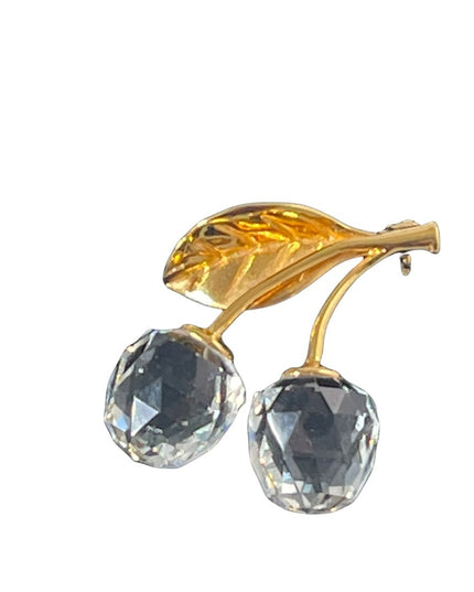Swarovski Authentic (swan) crystal cherries retired brooch