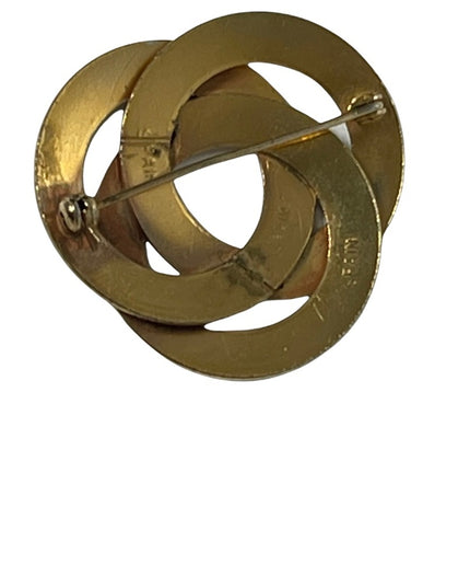 Vintage Damascene Spain gold plate infinity brooch