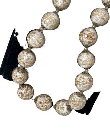 Venetian MURANO Glass LG Bead Necklace Vintage copper spun Italian