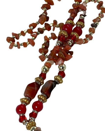 Handcrafted Artisan Carved Agate Pendant stone crystal resin beads necklace