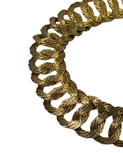 Vintage 1960s  Heavy gold twist Large choker necklace Chain mesh collar  GREEK