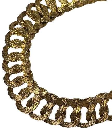 Vintage 1960s  Heavy gold twist Large choker necklace Chain mesh collar  GREEK