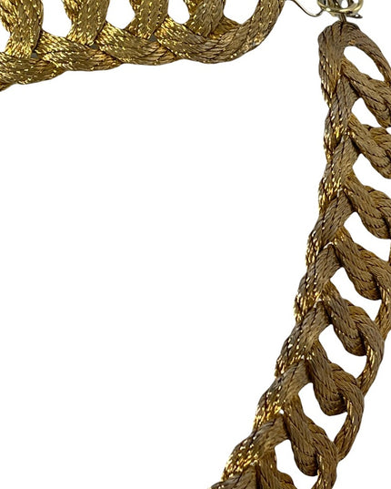 Vintage 1960s  Heavy gold twist Large choker necklace Chain mesh collar  GREEK