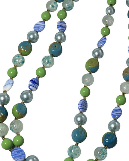 Vintage 1950s Faux pearl Murano Italian glass 2 strand fancy necklace