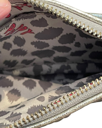 Coach silver Sequin Crossbody Poppy leather strap bag