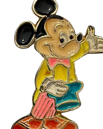 Vintage Walt Disney Mickey Mouse with top hat Brooch