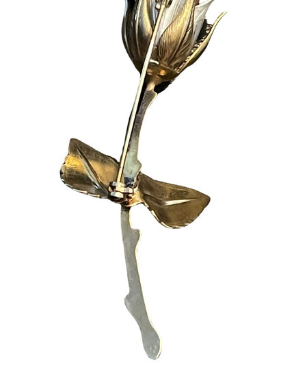 Vintage gold & silver finish fkower rose brooch