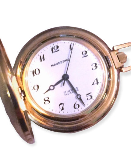 Vintage Magestime Pocket watch gold 17 jewls