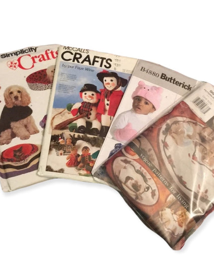 UNCUT Sewing pattern Craft LOT dogs hats christmas