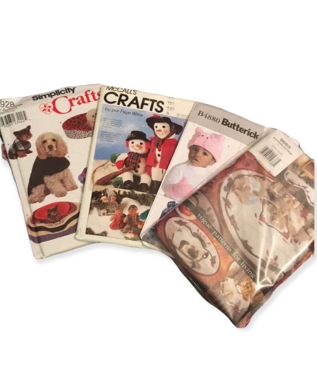 UNCUT Sewing pattern Craft LOT dogs hats christmas