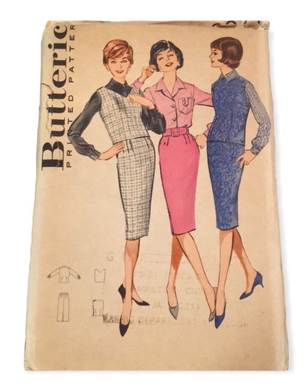 VTG 1950s Butterick Dress sewing pattern UNCUT