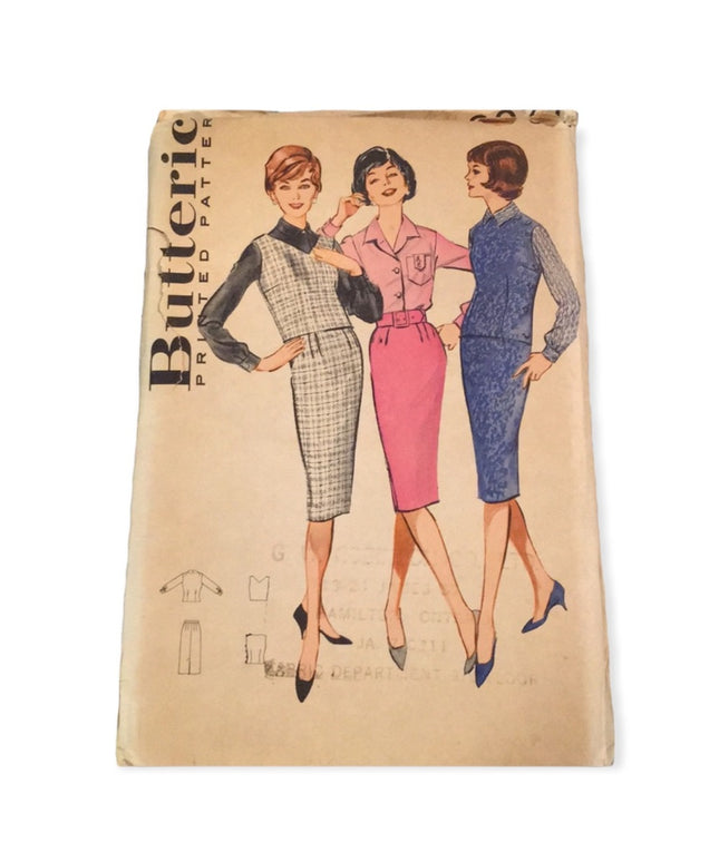 VTG 1950s Butterick Dress sewing pattern UNCUT