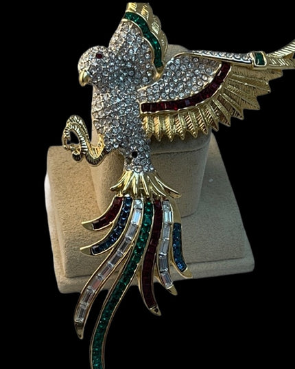 Lovely colorful crystal rhinestone  birds of paradise brooch rhinstones Dorlan