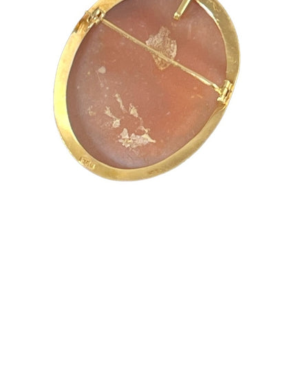 Stunning Vintage 18k Gold Carved Italian Cameo flowers