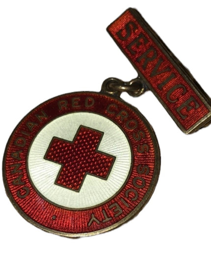 Vintage 1948 Red Cross  society Sterling silver 925 enameled brooch nurses