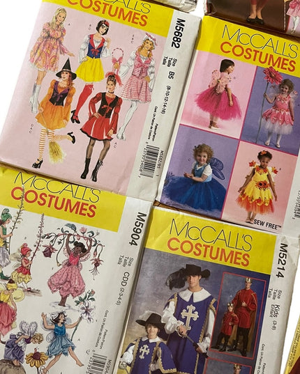 Lot of 8 pcs UNCUT childrens halloween  costumes sewing patterns