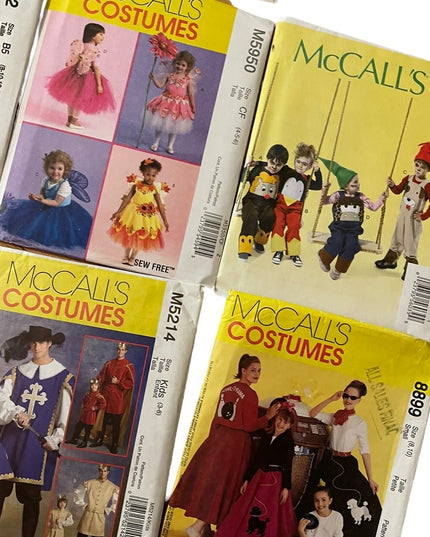 Lot of 8 pcs UNCUT childrens halloween  costumes sewing patterns