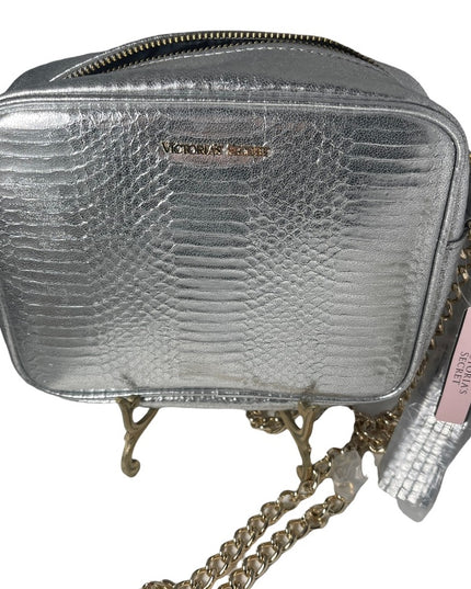 New Silver Metalic Victoria Secret purse shoulder bag evening gold chain