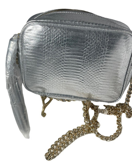 New Silver Metalic Victoria Secret purse shoulder bag evening gold chain