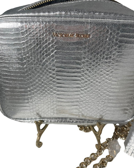 New Silver Metalic Victoria Secret purse shoulder bag evening gold chain