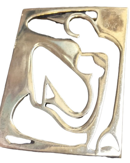 Vintage Matisse Blue Nude sitting sterling brooch Mexico 925