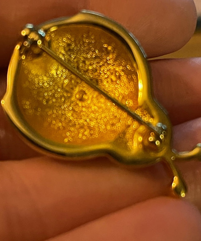 Vintage Swarovski Authentic Crystal gold Lady Bug Brooch Retired