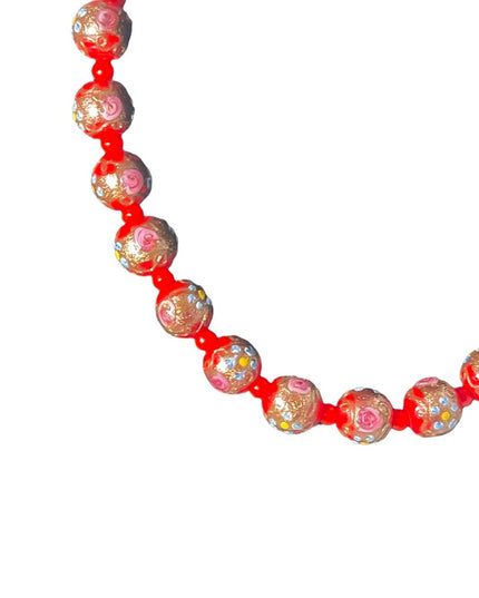 Vintage Italian Italy Venetian Wedding cake bead necklace glass beads