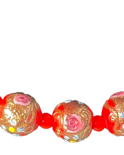 Vintage Italian Italy Venetian Wedding cake bead necklace glass beads