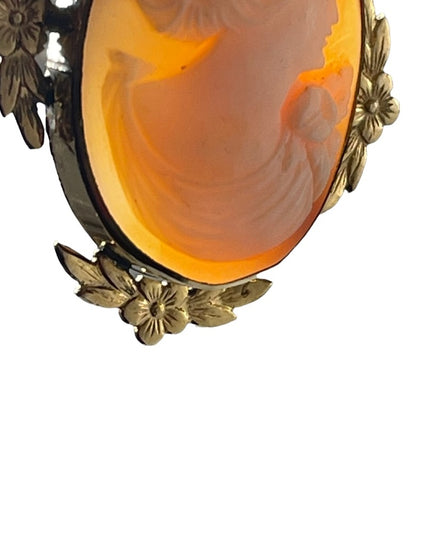 Vintage 1930s 14k Gold Filled BIRKS Shell Cameo pendant brooch