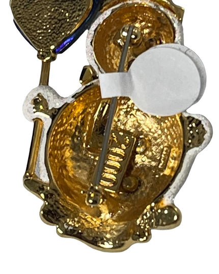 Butler 2000 Spec Ed Snowman crystal finish brooch christmas