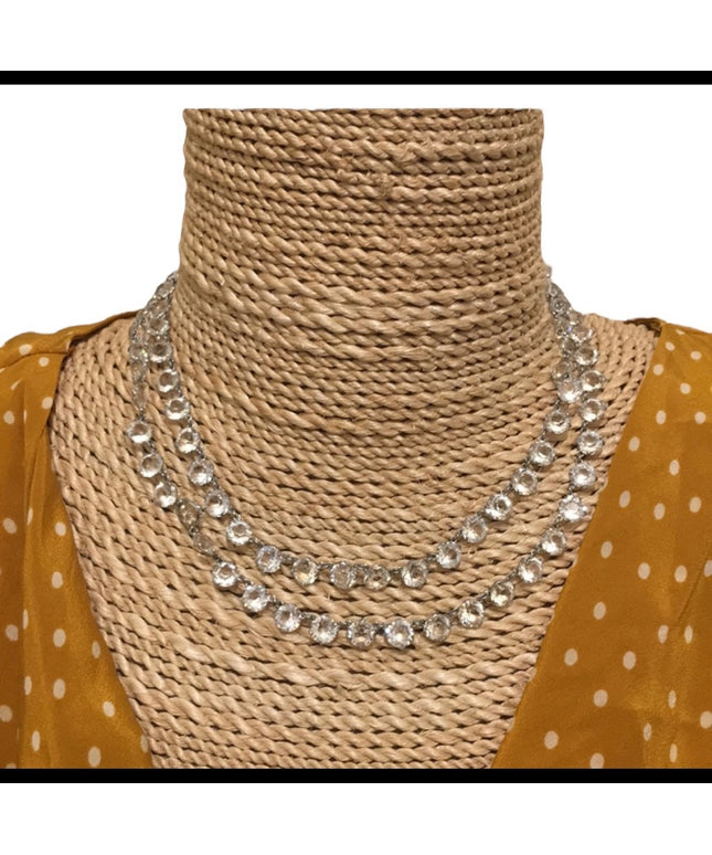 VTG Clear crystal Juliana style 2 strand necklace