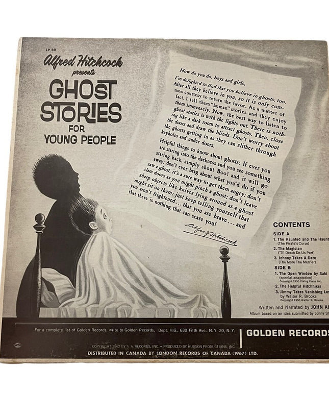 Vintage Alfred Hitchcock Ghost Stories LP Vinyl Record