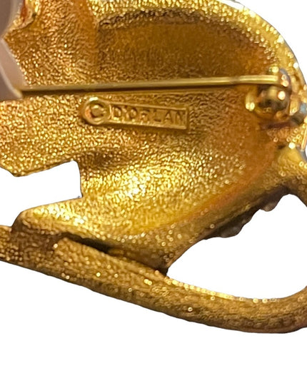 Vintage 1980s Sparkle D orlan Mouse brooch gold finish