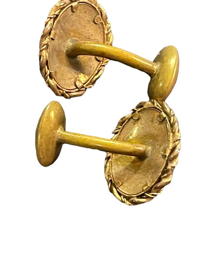 Antique 1890s Victorian Locket brass cufflinks photos mourning