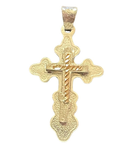 Sterling silver textured Jerusalem 925 Cross Jesus Religious pendant