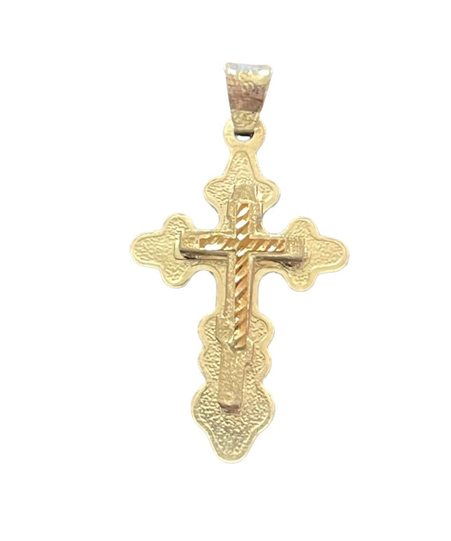 Sterling silver textured Jerusalem 925 Cross Jesus Religious pendant