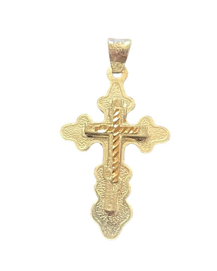 Sterling silver textured Jerusalem 925 Cross Jesus Religious pendant