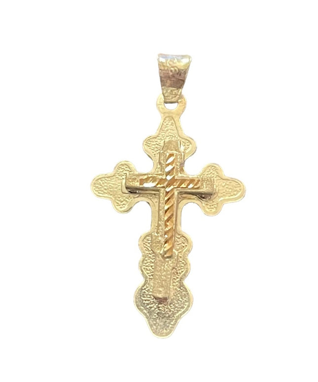 Sterling silver textured Jerusalem 925 Cross Jesus Religious pendant
