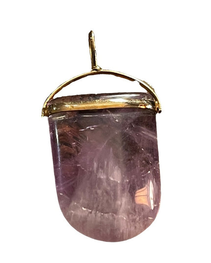 Gold Plated Amethyst stone fancy necklace pendant