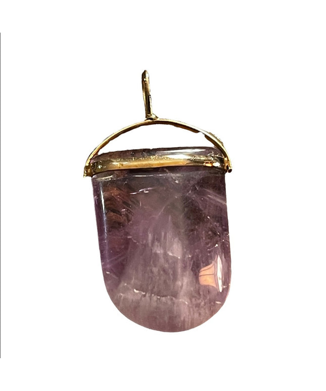 Gold Plated Amethyst stone fancy necklace pendant