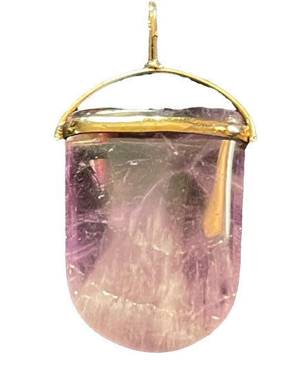 Gold Plated Amethyst stone fancy necklace pendant